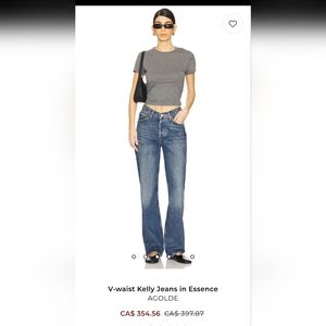 Agolde V- WAIST Kelly Relaxed Straight  Jeans In Color Essence